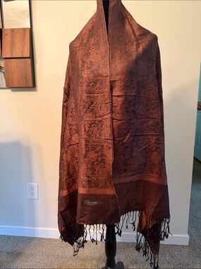 pashmina Rich Chocolate Paisley Wrap